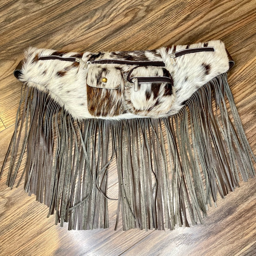 Cowhide bum bag